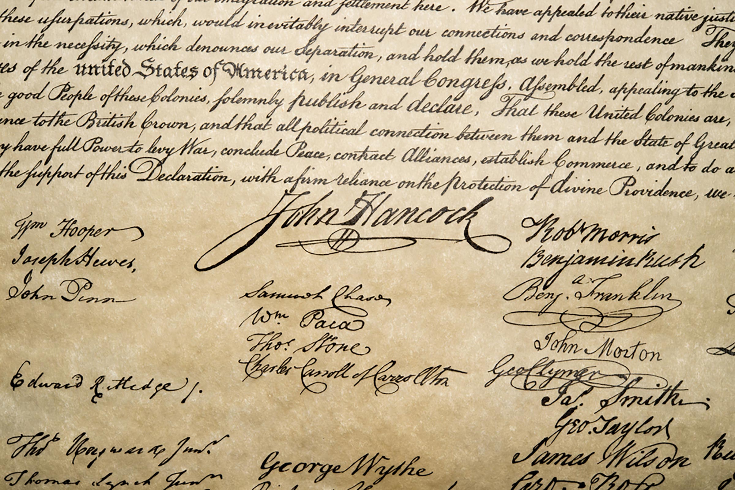 declaration of independence signatures